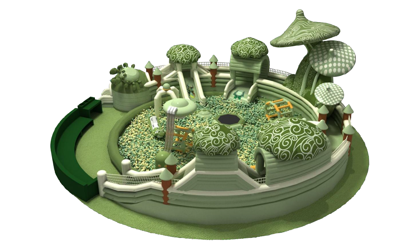 Unique Mushroom Inflatable Play Zone Creation