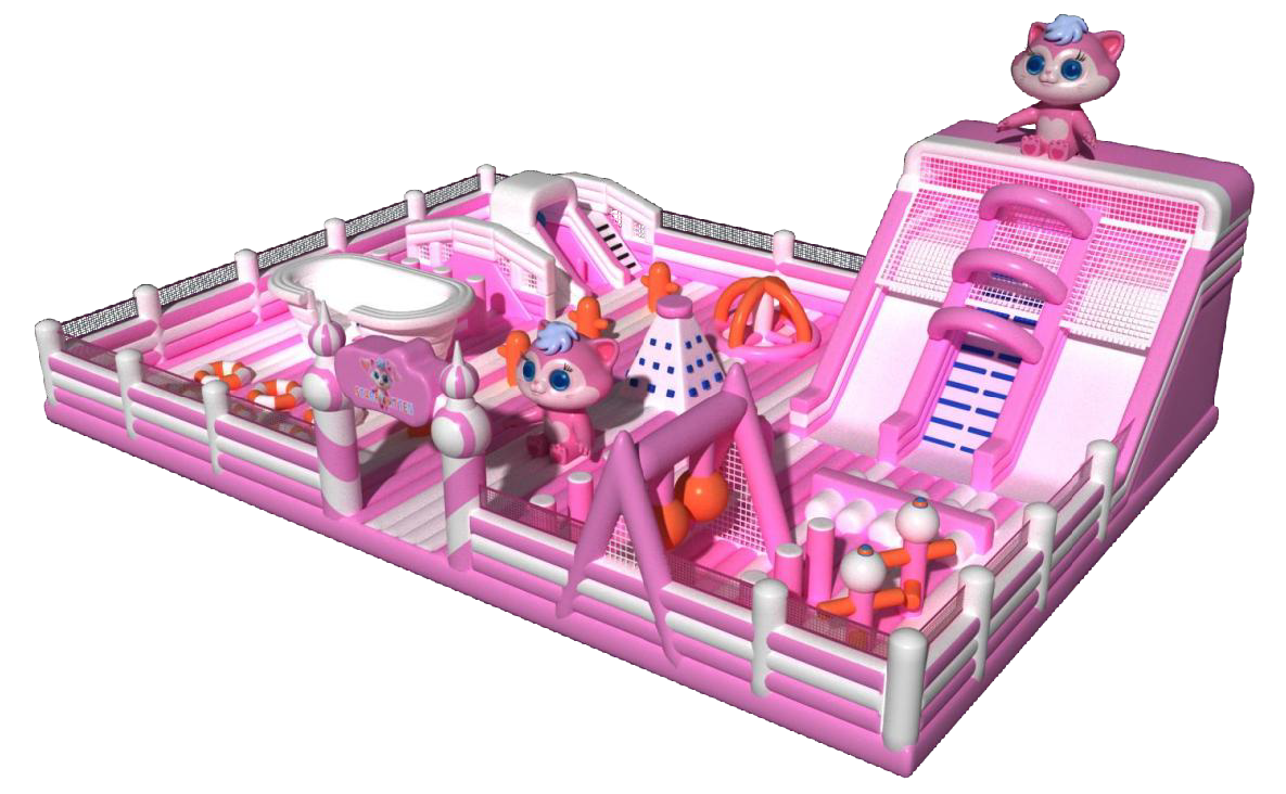 Customized Pink Color  Inflatable Fantasy Play Land