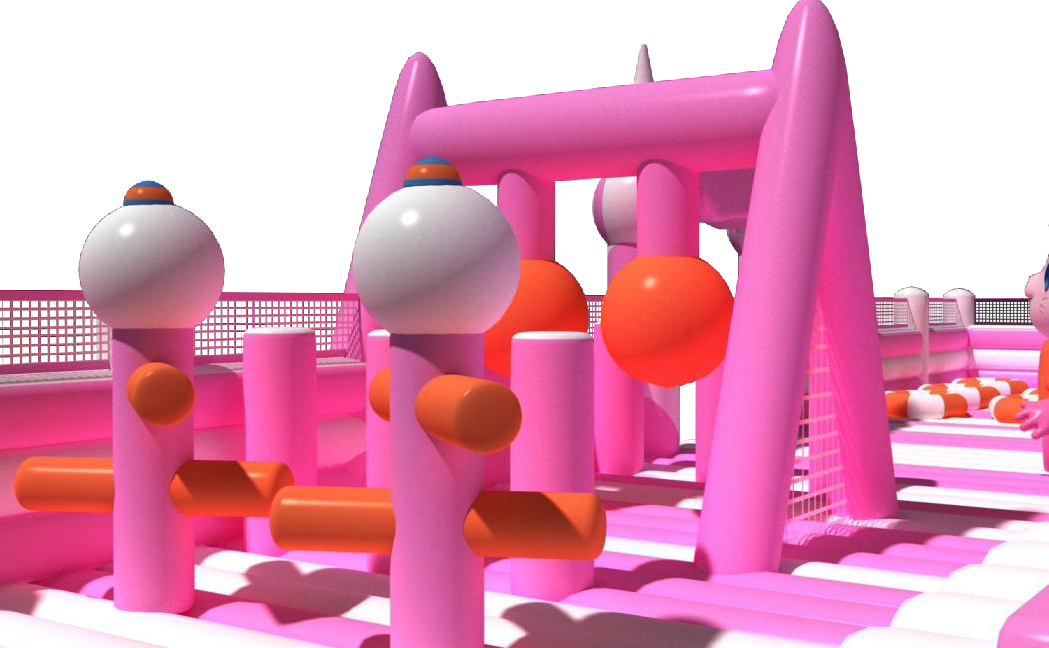 Customized Pink Color  Inflatable Fantasy Play Land