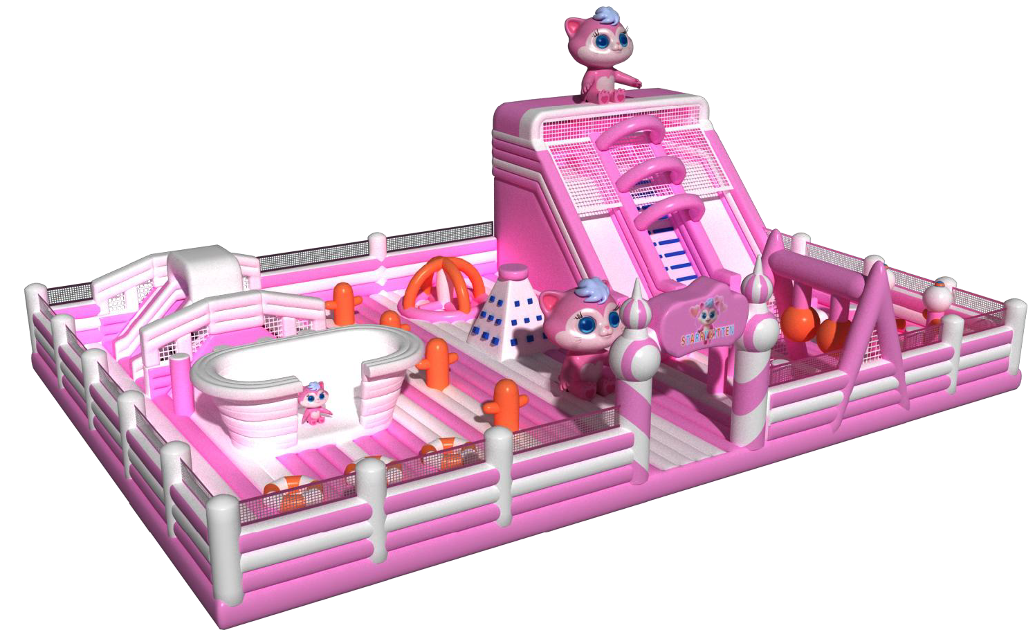 Customized Pink Color  Inflatable Fantasy Play Land