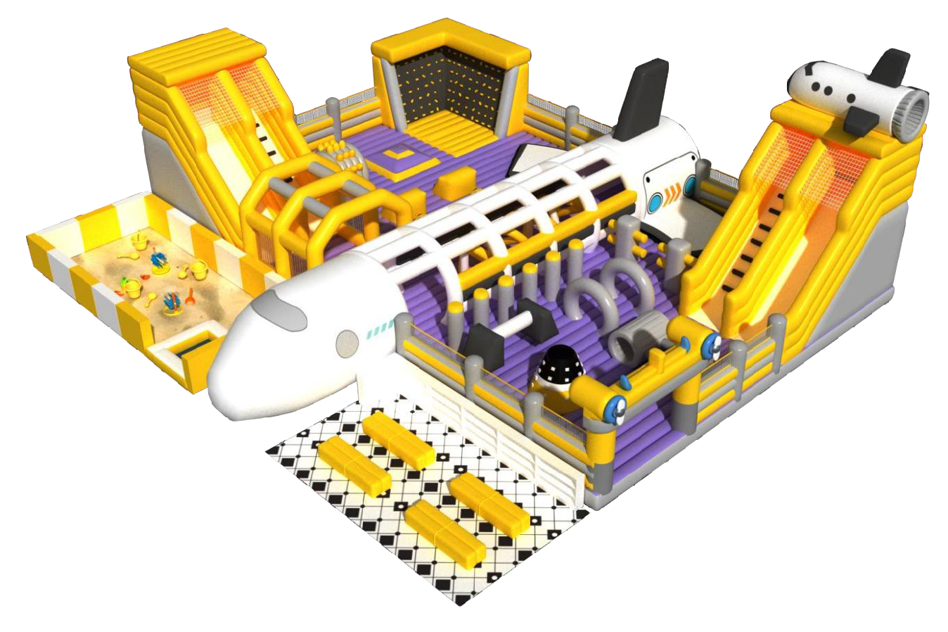 Custom Rocket Space Theme Inflatable Castle For Special Events
