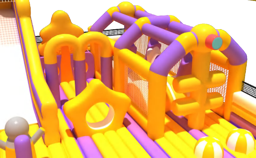 Exclusive Inflatable Bouncy Yellow Castle Package