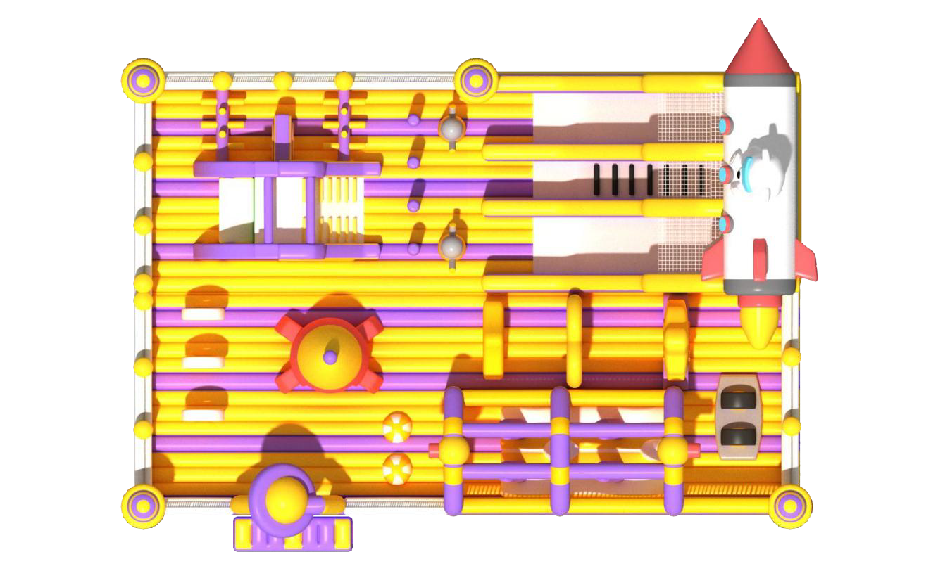 Exclusive Inflatable Bouncy Yellow Castle Package
