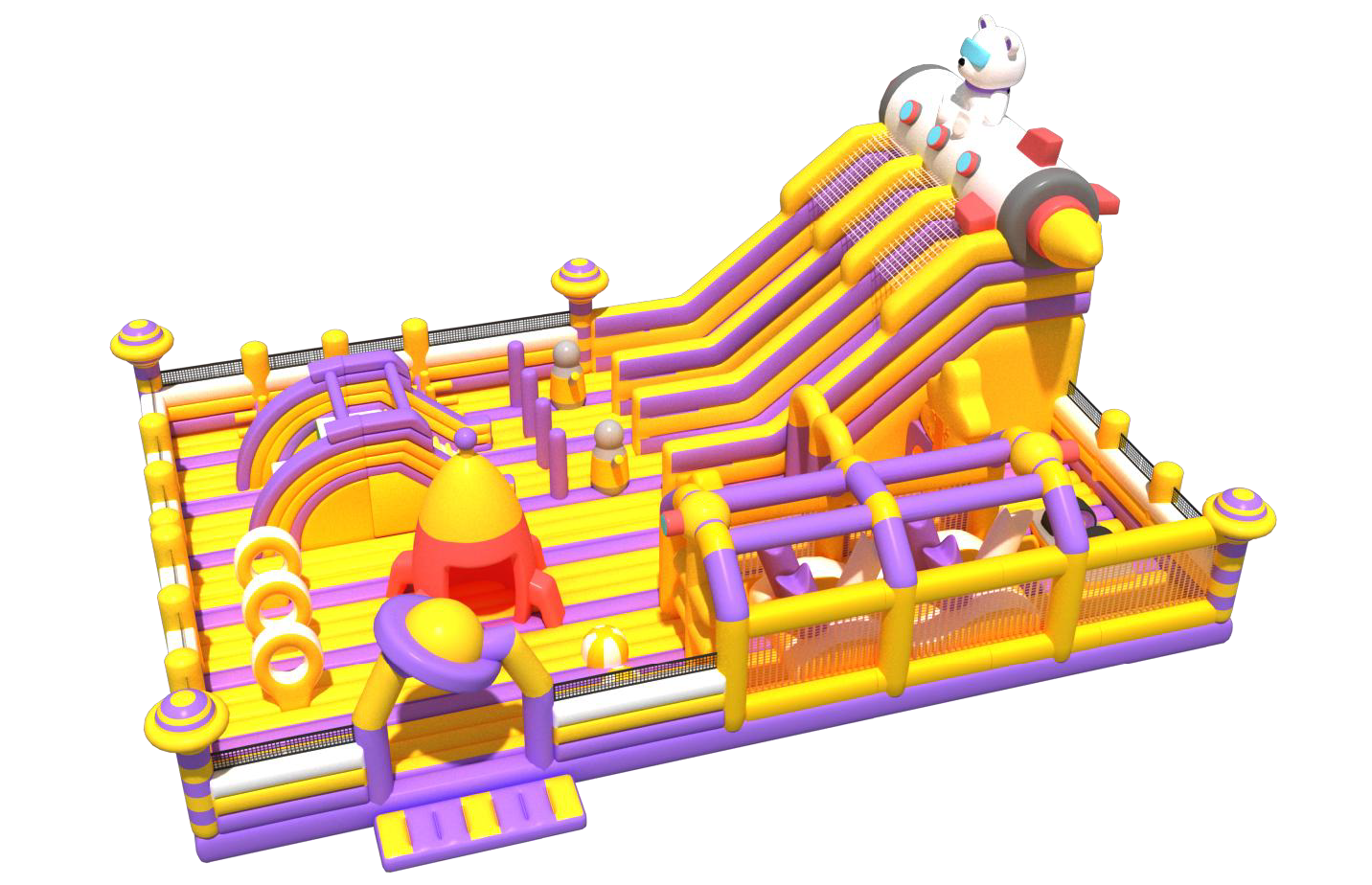 Exclusive Inflatable Bouncy Yellow Castle Package