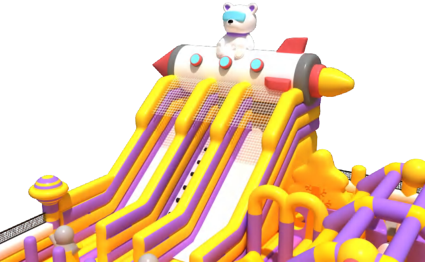 Exclusive Inflatable Bouncy Yellow Castle Package