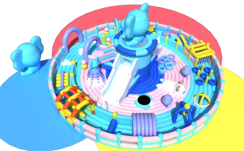 Personalized Circle Inflatable Playground Castle Fun