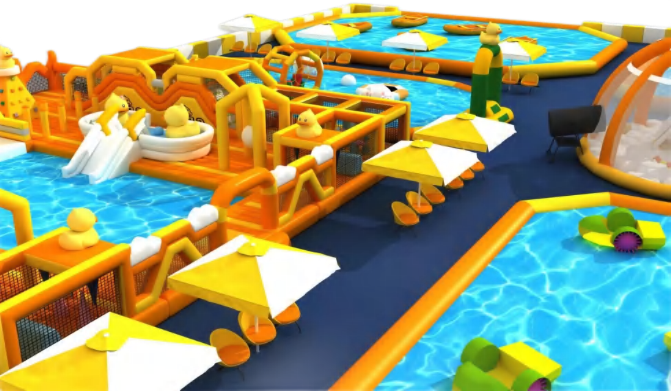 Giant  Inflatable Water Park Splash Zone Outdoor Kids Paradise