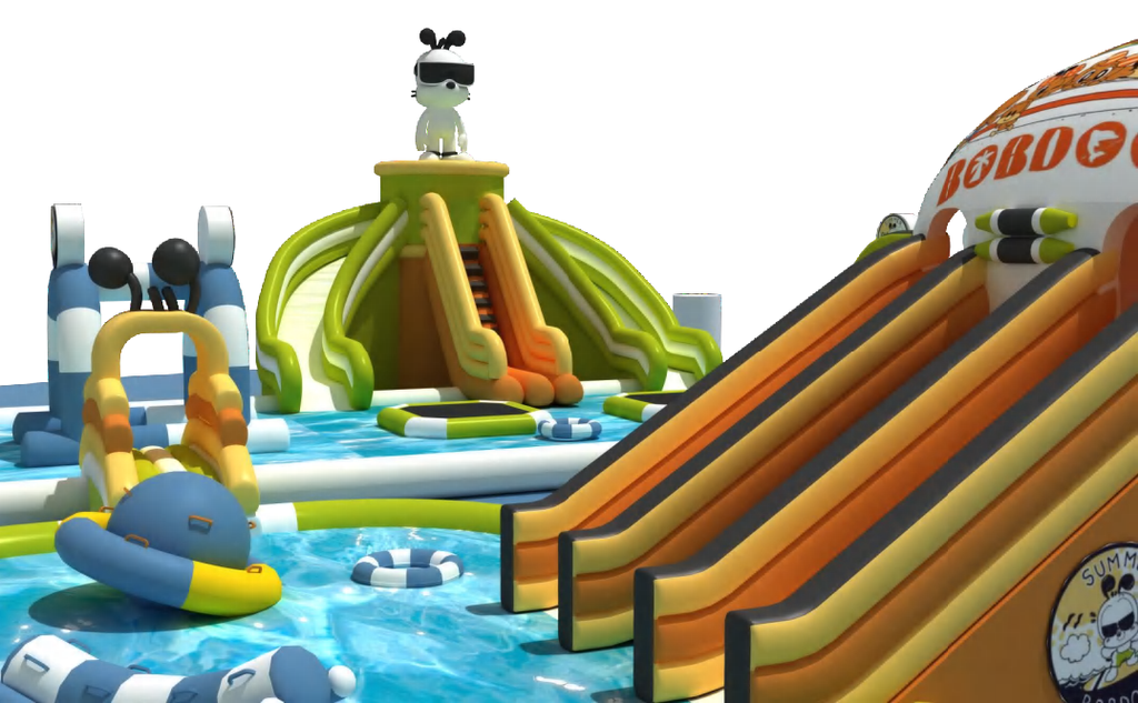 Multiple Inflatable Water Castles for Children's Entertainment