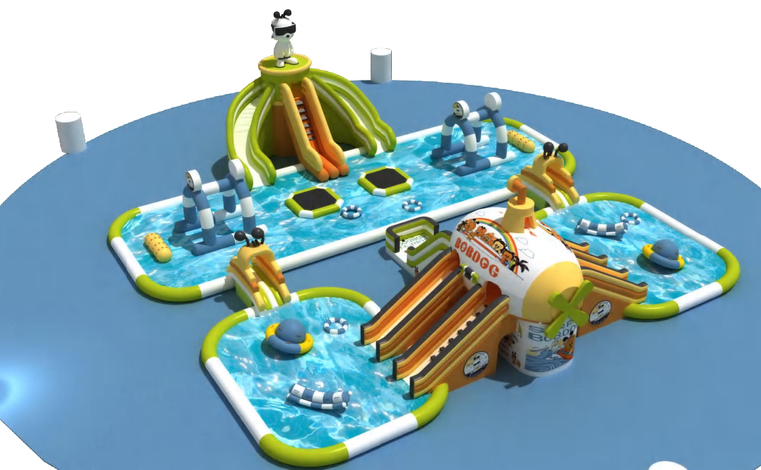 Multiple Inflatable Water Castles for Children's Entertainment
