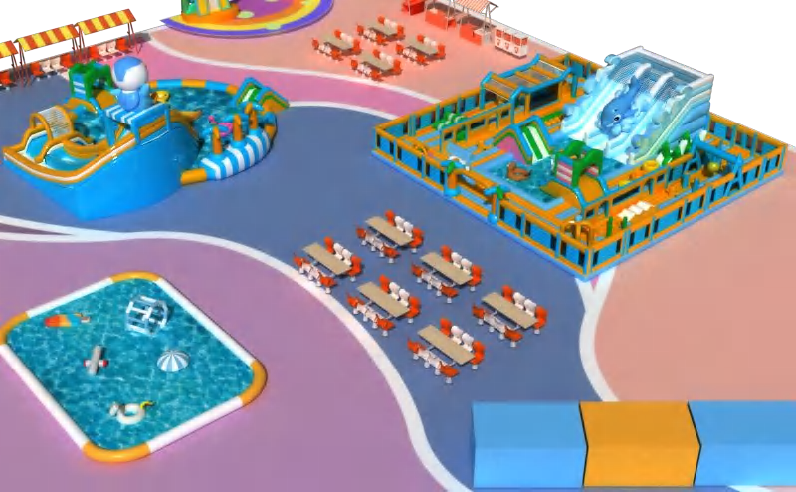 Monster Splash Outdoor Inflatable Kids Water World