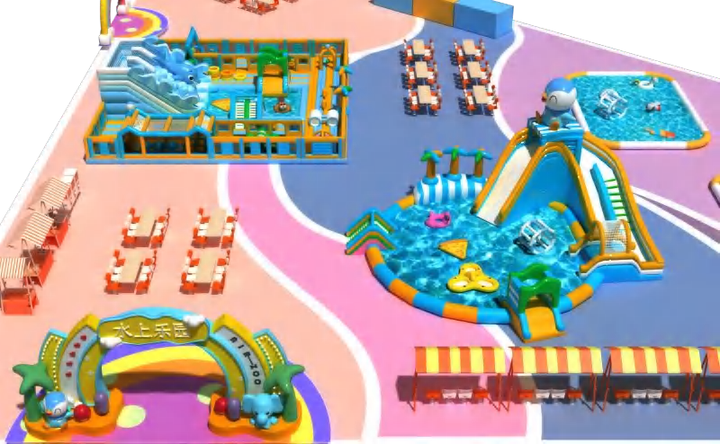 Monster Splash Outdoor Inflatable Kids Water World