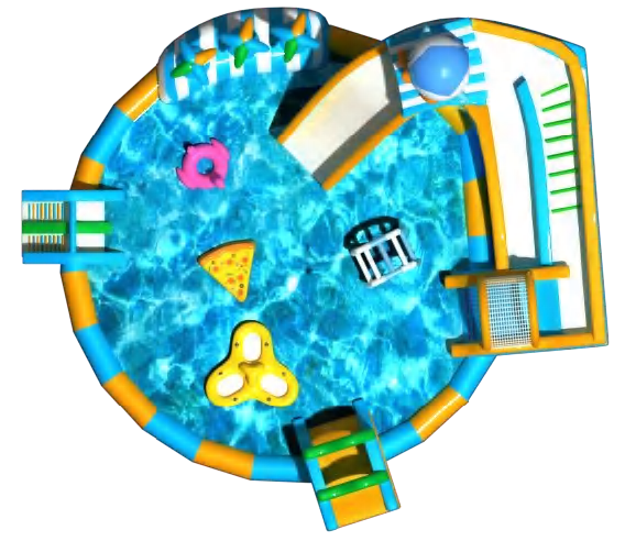 Safe Inflatable Oasis For Outdoor Water Park Kid Fun
