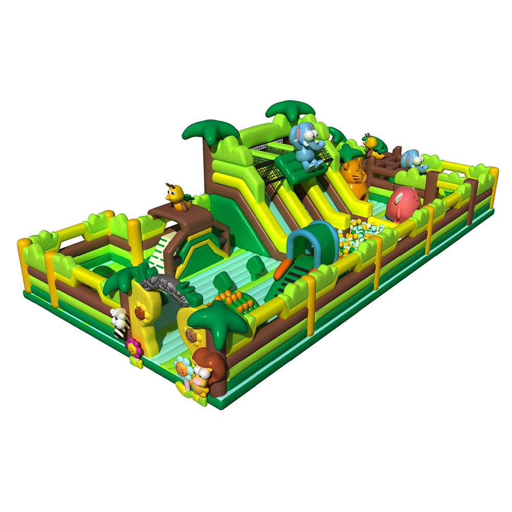 Inflatable castle Green Forest Zoo Challenge
