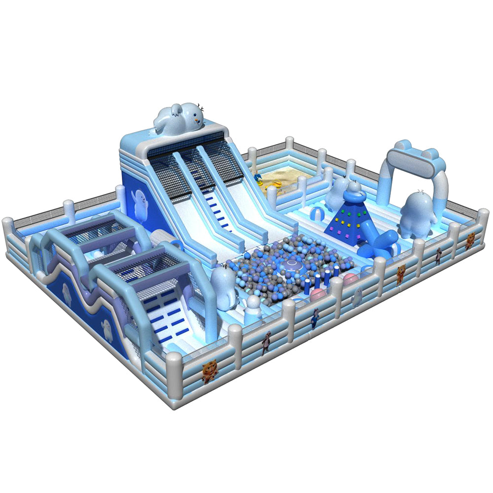 Blue Color Inflatable Castle Safe & Thrilling for Kids