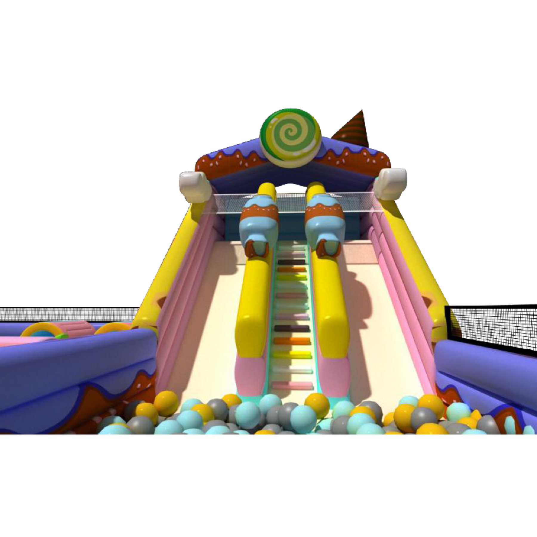 Wonderful Color Inflatable Combo Play Center - Slides