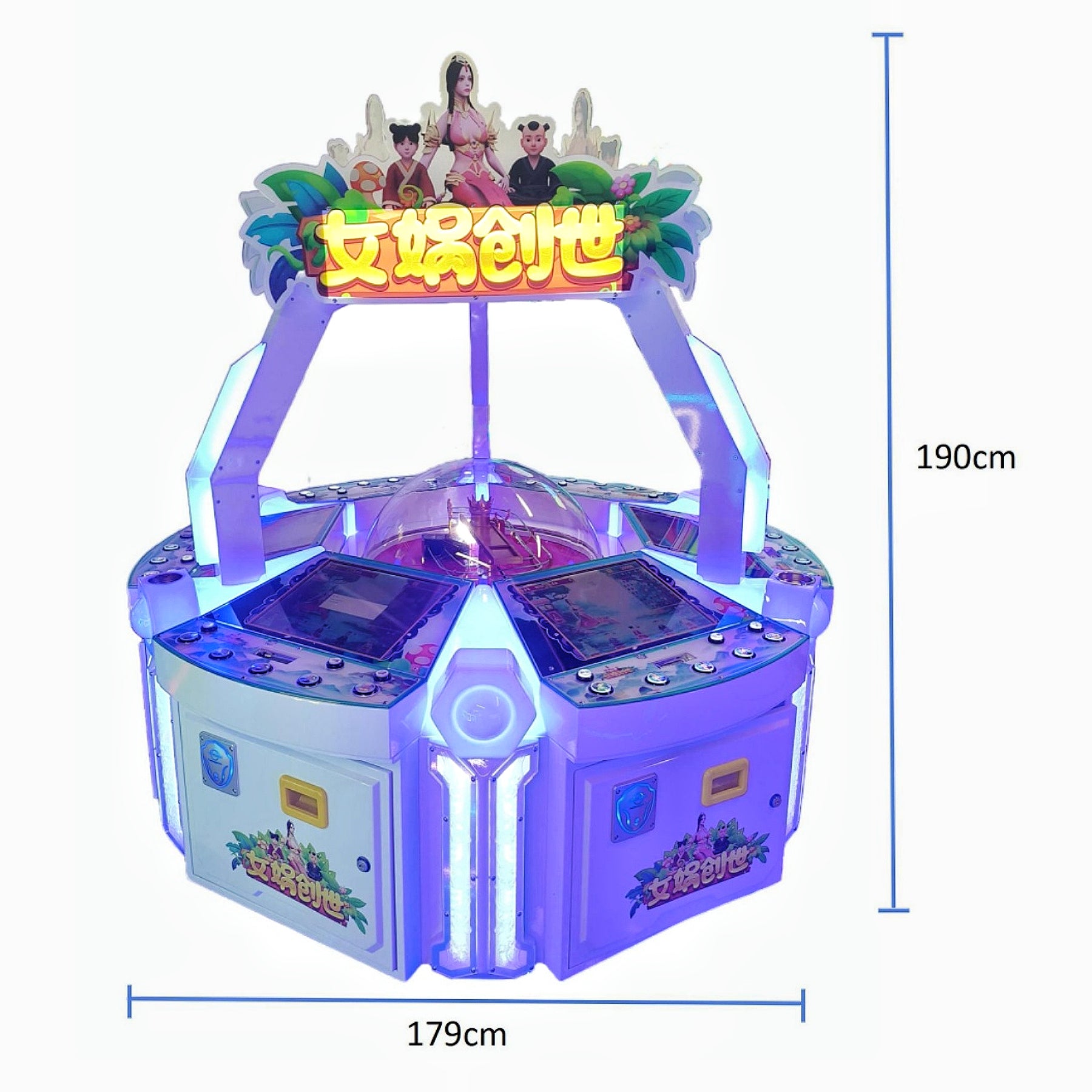 Nuwa created the world  Size:179*179*190CM  Power:800w  Material:  Soft-padded wood