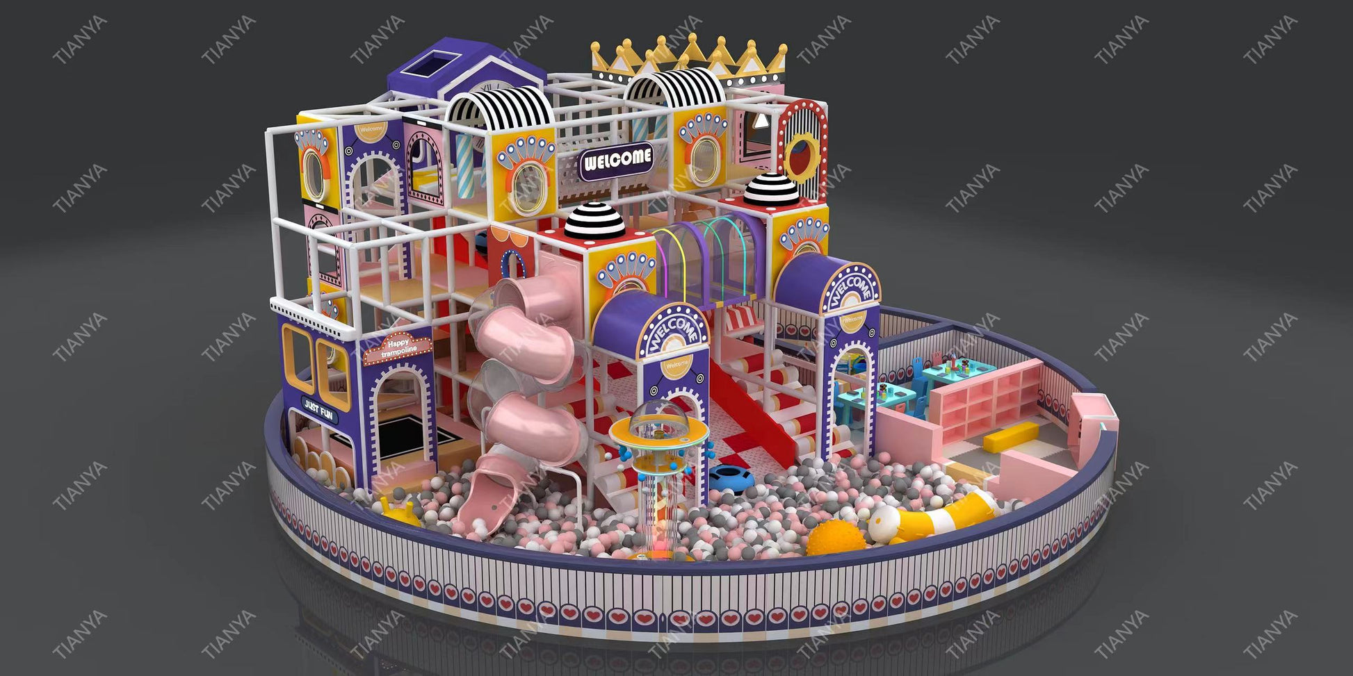 Circular theme play castle Play All Day, Come What May!