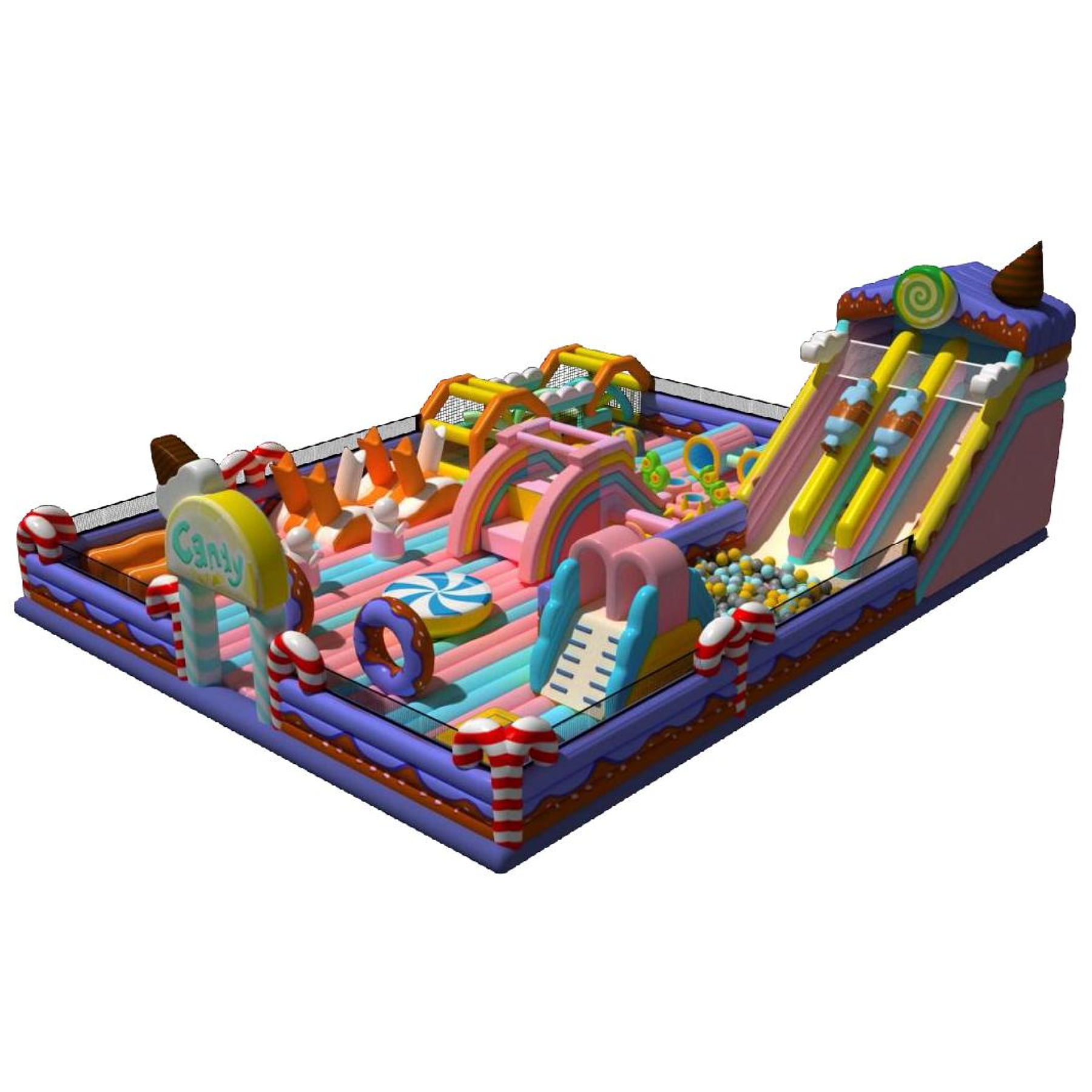 Wonderful Color Inflatable Combo Play Center - Slides