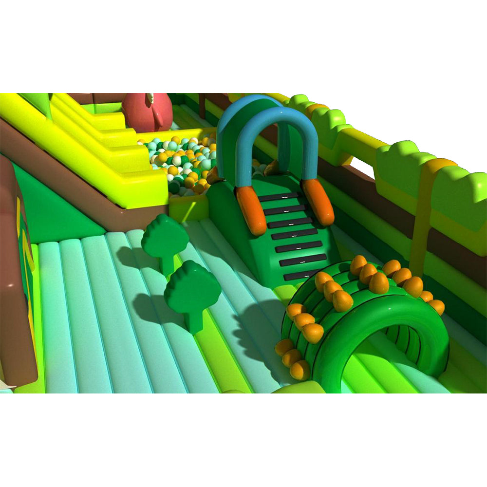 Inflatable castle Green Forest Zoo Challenge