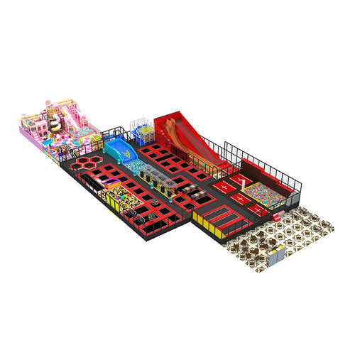 Beautiful Red Color Theme Trampoline Park