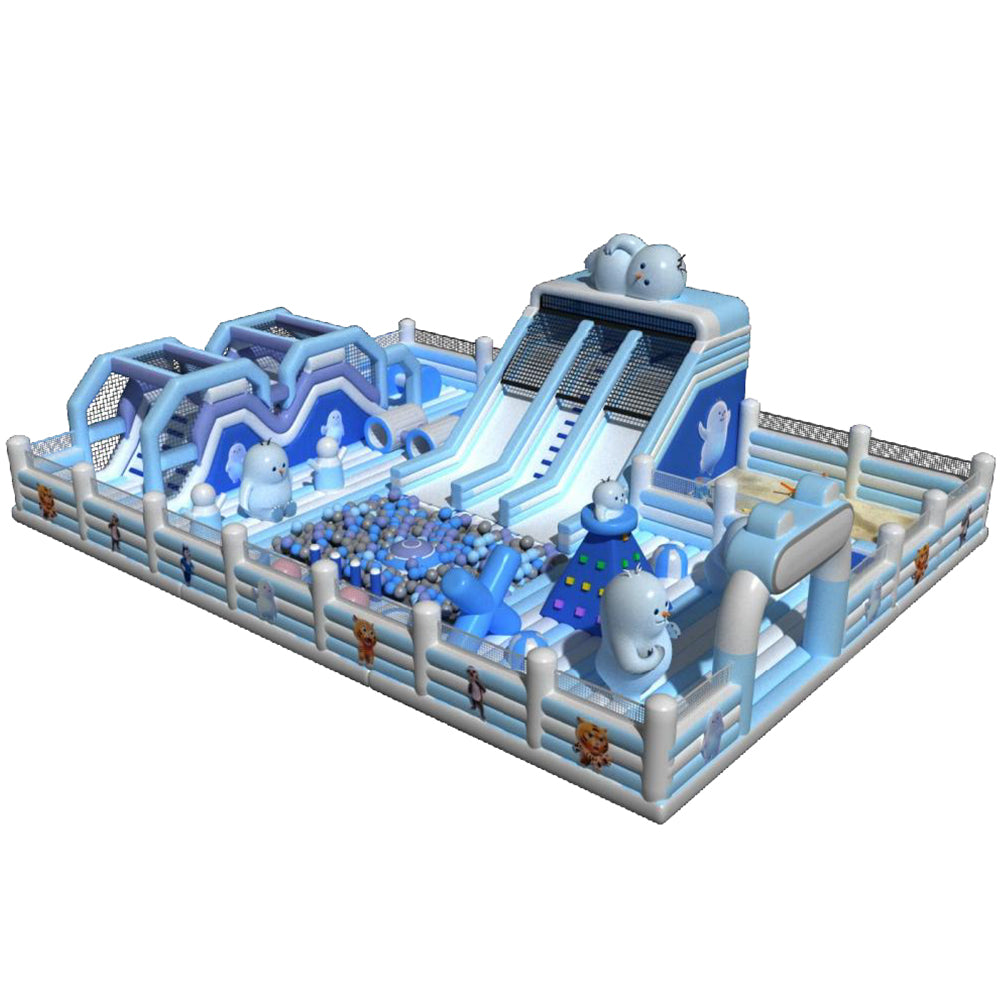 Blue Color Inflatable Castle Safe & Thrilling for Kids
