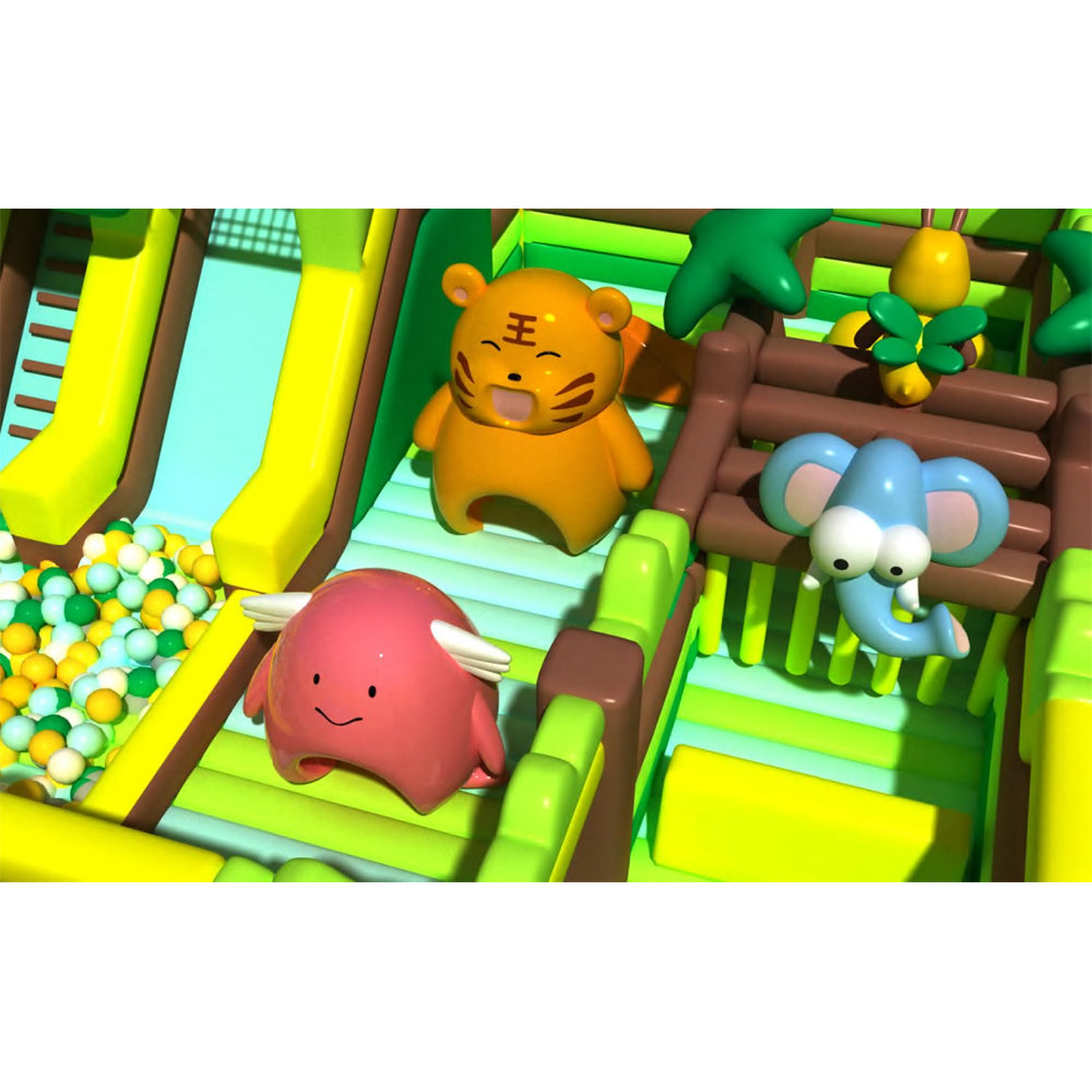 Inflatable castle Green Forest Zoo Challenge