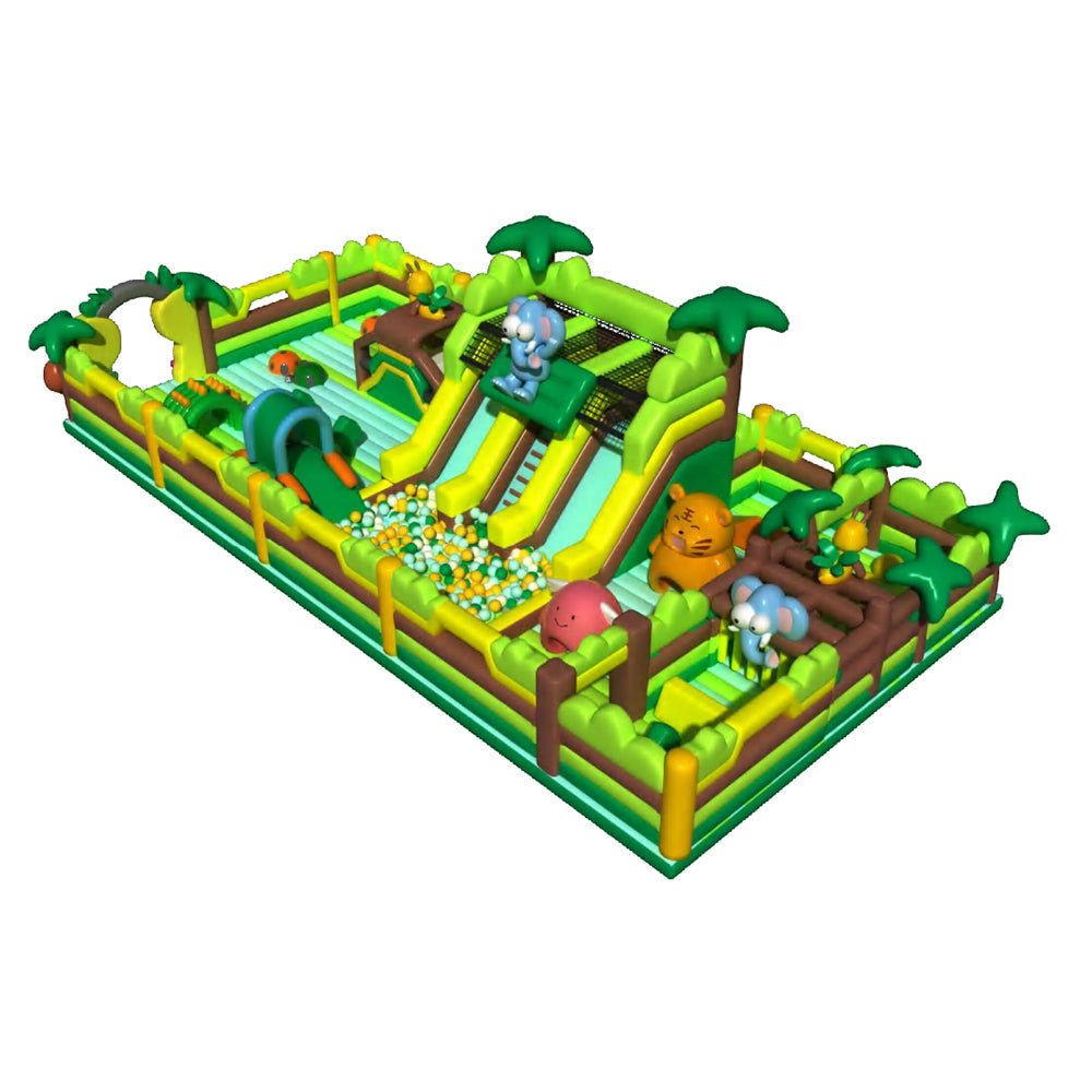 Inflatable castle Green Forest Zoo Challenge