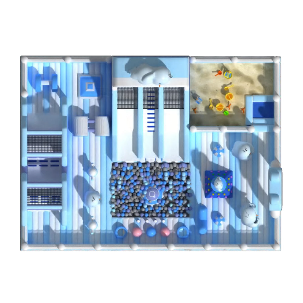 Blue Color Inflatable Castle Safe & Thrilling for Kids