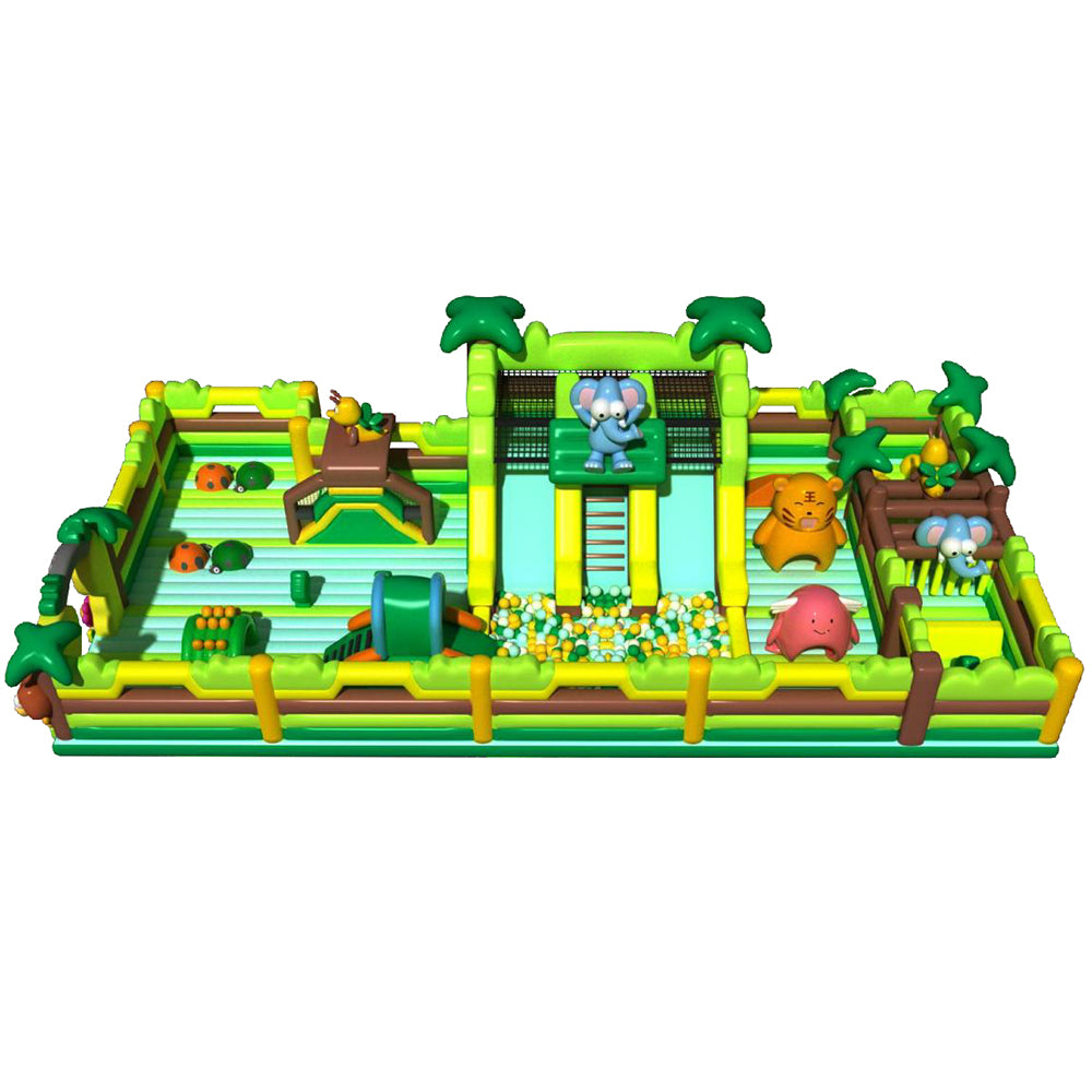 Inflatable castle Green Forest Zoo Challenge
