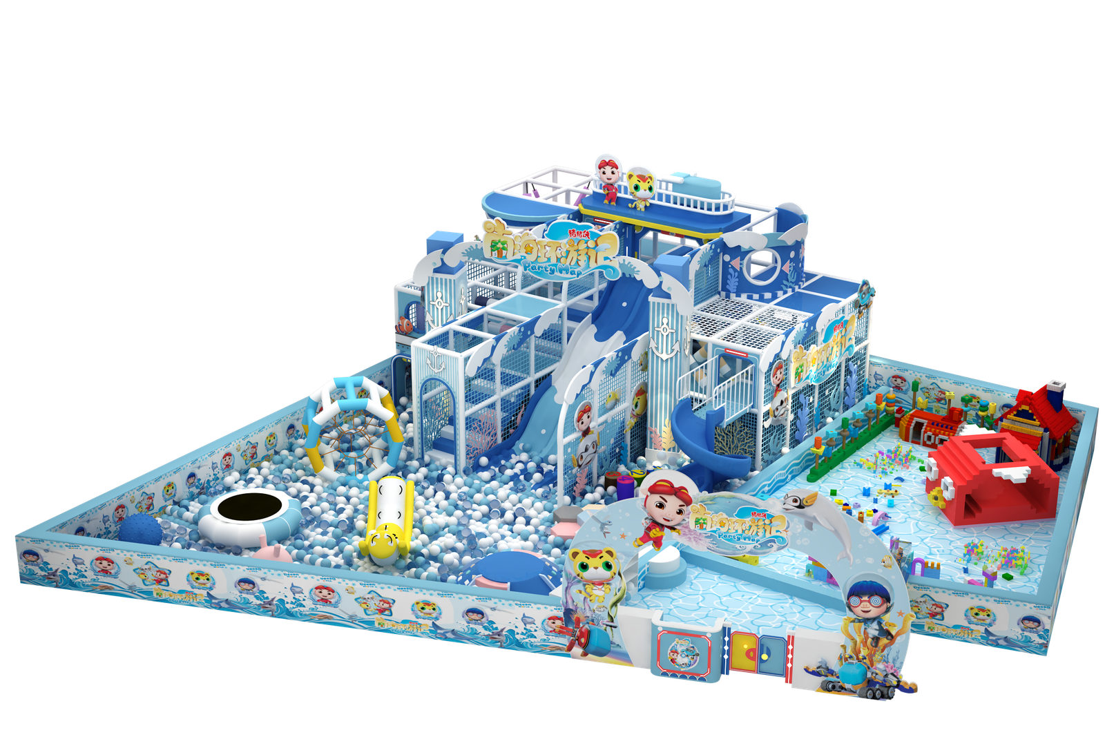 Custom Ocean/Marine Theme Indoor Soft Playground System - Image 4