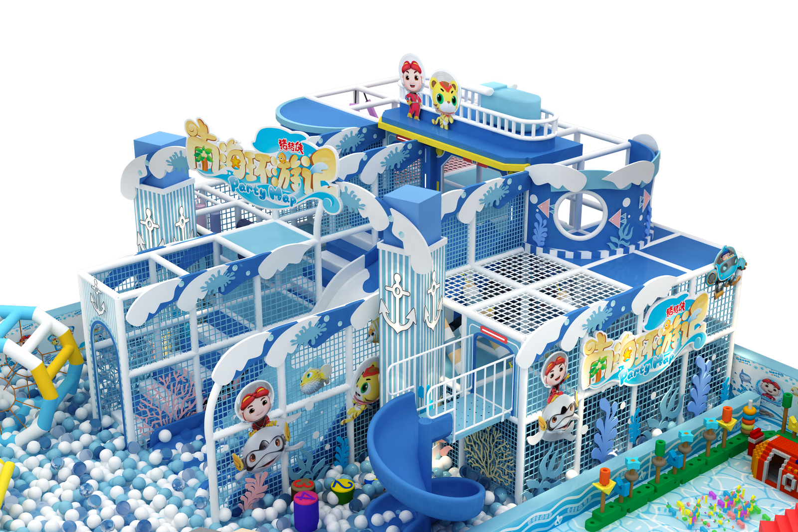 Custom Ocean/Marine Theme Indoor Soft Playground System - Image 6
