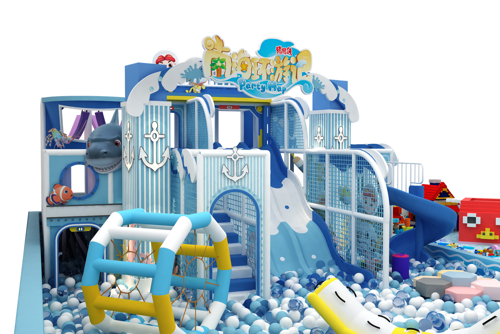 Custom Ocean/Marine Theme Indoor Soft Playground System - Image 2