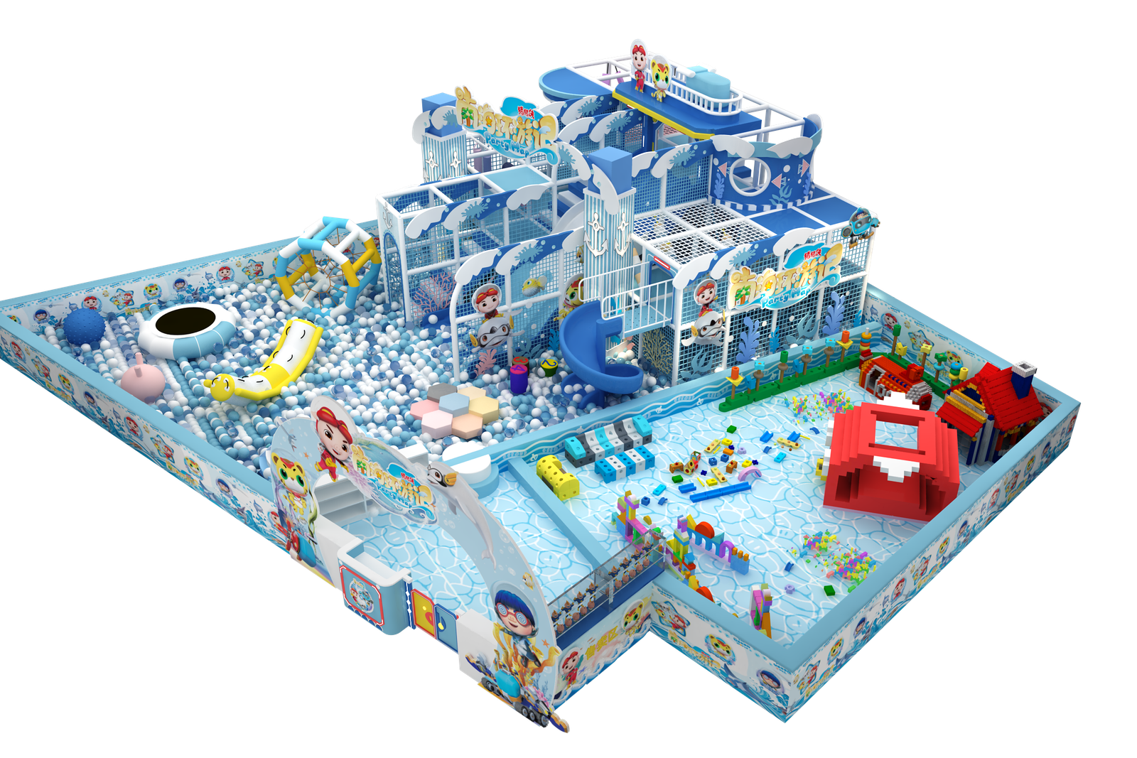 Custom Ocean/Marine Theme Indoor Soft Playground System - Image 5
