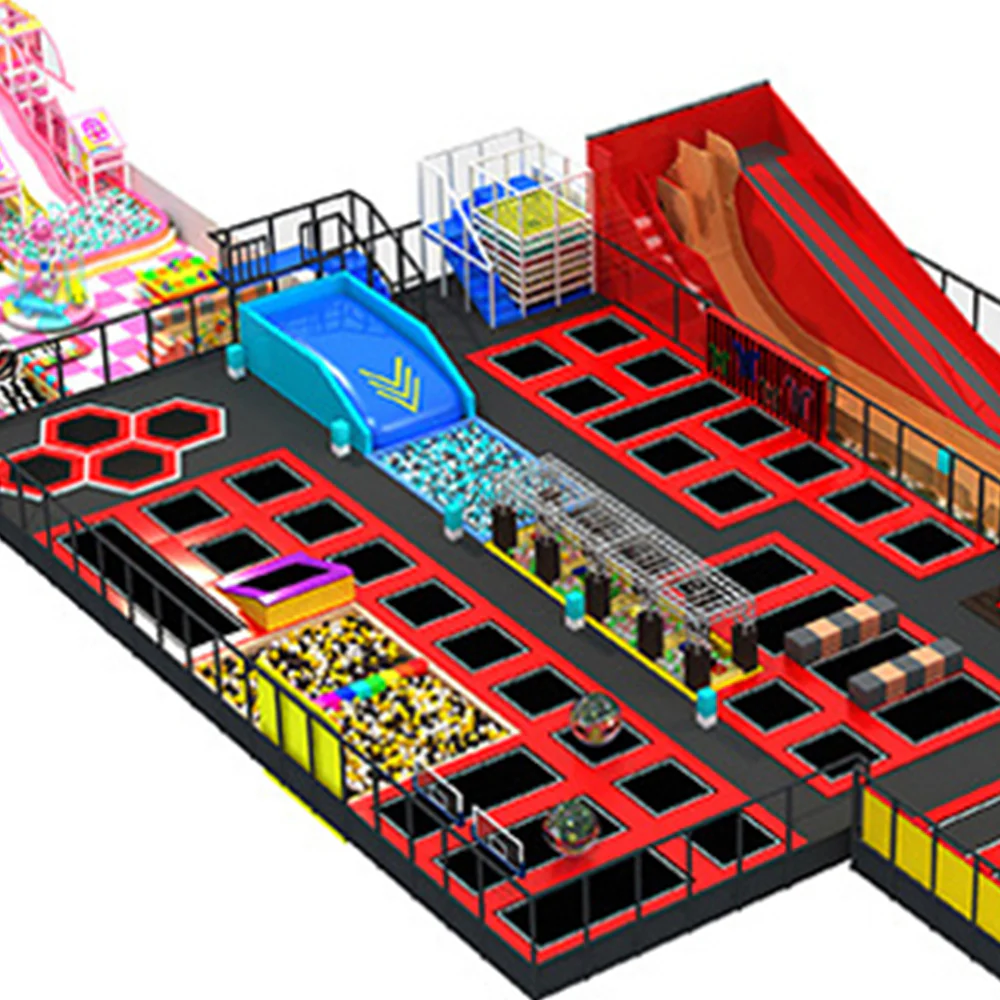 Beautiful Red Color Theme Trampoline Park - Image 3