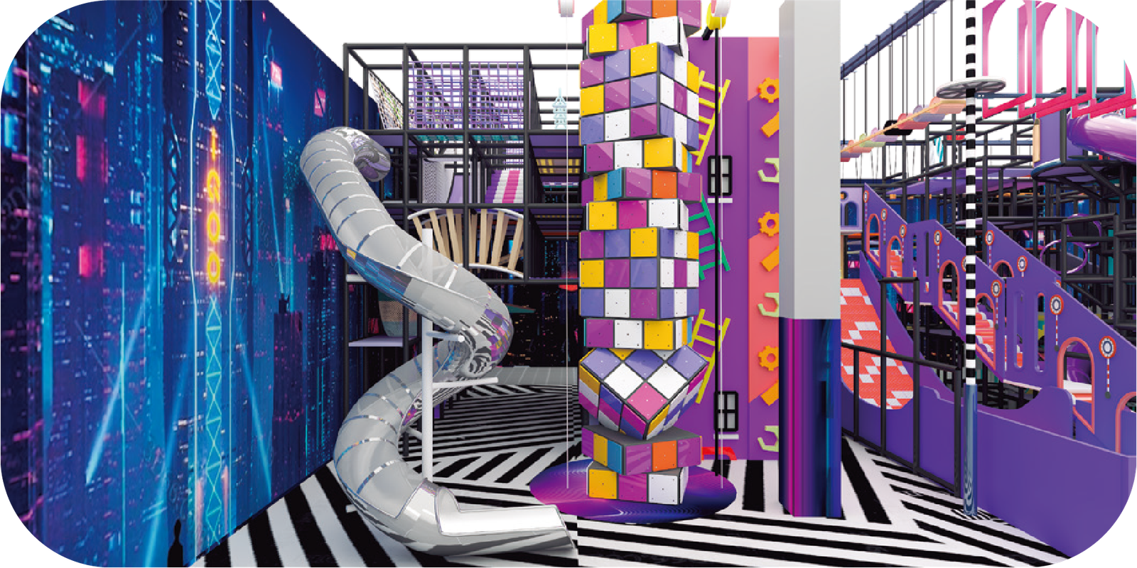 Commercial Cyberpunk "Sky City" Immersive Indoor Sports & Play Park - Image 4