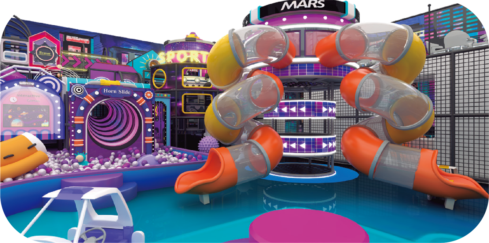 Commercial 892sqm Cyberpunk Urban Mega-FEC & Arcade Center - Image 3