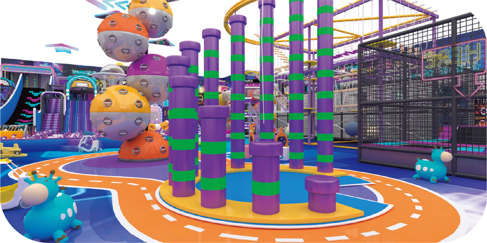 Commercial 892sqm Cyberpunk Urban Mega-FEC & Arcade Center - Image 2