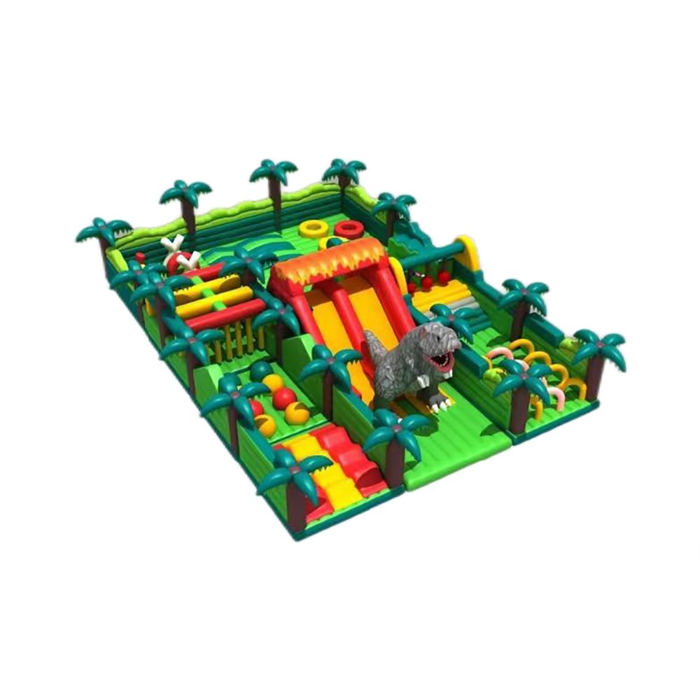 Mega Jurassic T-Rex Volcano Inflatable Obstacle Course - Image 2