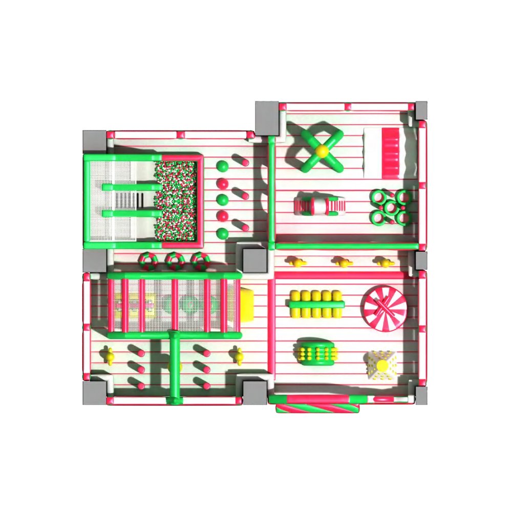 Commercial "Peppermint Candy Factory" Square Inflatable Park - Image 4